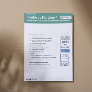 10 flyers Poudre du marcheur - Fiche produit My Podologie 