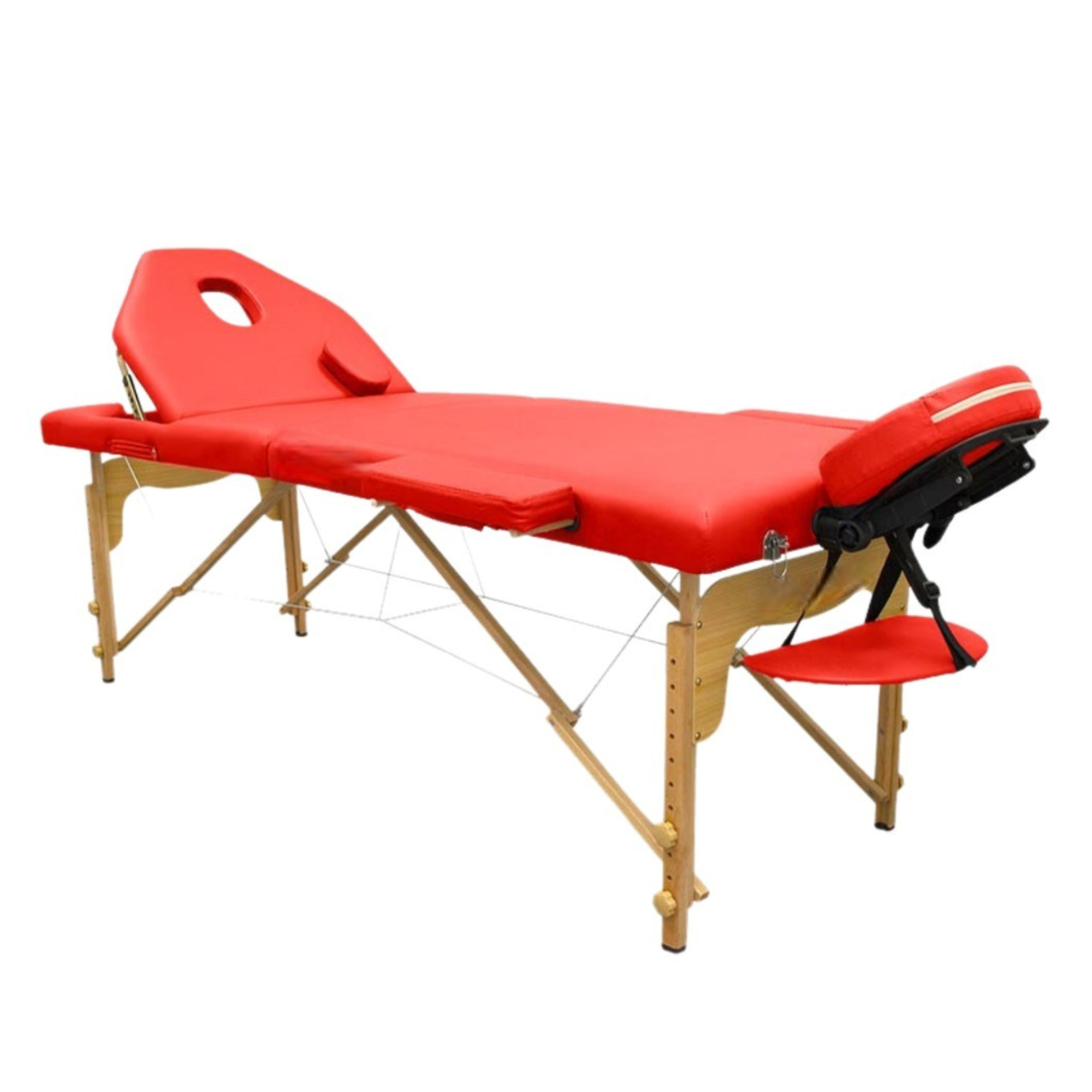 Table de massage pliante en bois 186 x 66 cm avec dossier inclinable - 6 coloris