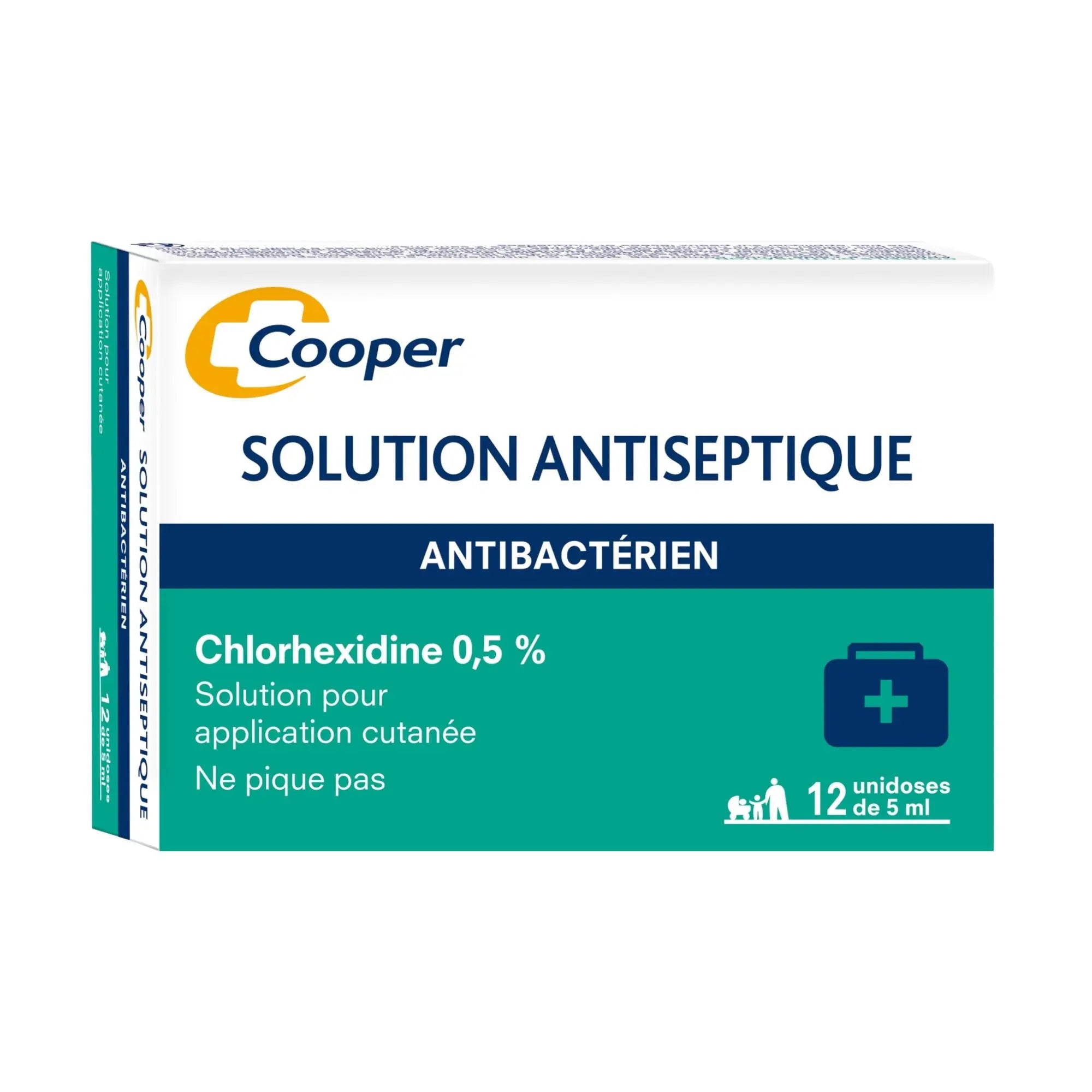 Antiseptique Chlorex 0.5% boite de 12 unidoses de 5ml - Cooper